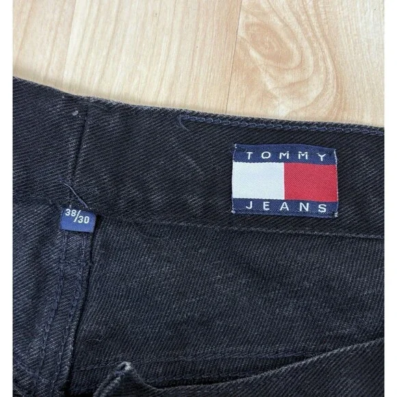 Vintage 90s Tommy Hilfiger Jeans / Black / Size 38 x 30 - Picture 6 of 7